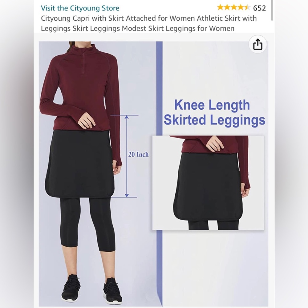 Pretty young Capri with skirt attached for women athletic Skirt